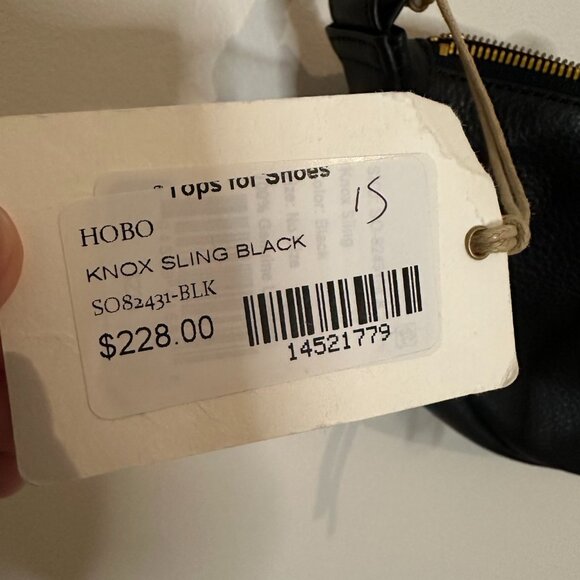 HOBO Knox Sling Bag Crossbody Purse Pebbled Leather Classic Travel Black - Picture 4 of 11